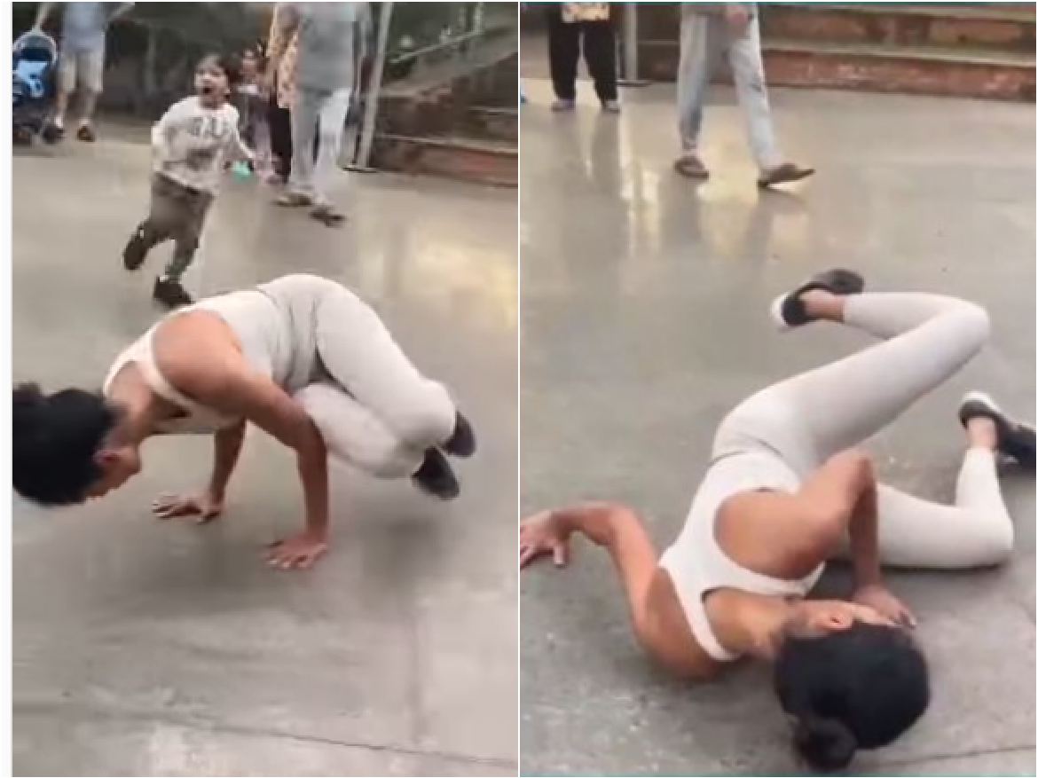 योगा करते हुए Sarah Jane Diaz के साथ हुआ हादसा, VIDEO शेयर कर बोली- Oops
