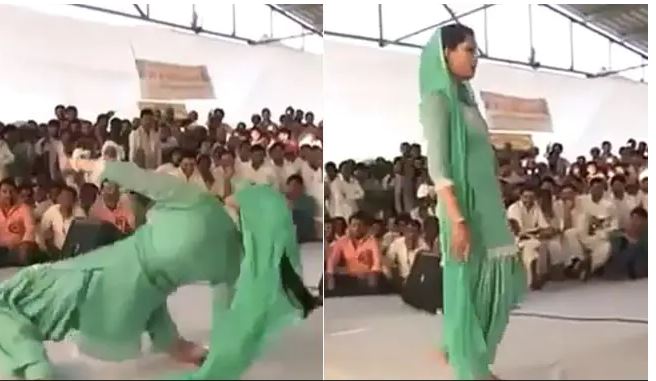 Video Viral : Sapna Choudhary का बिगड़ा बैलेंस और स्टेज पर डांस करते हुए गिरीं धड़ाम से