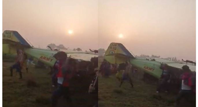 Bihar : सेना के ​खेत में गिरे विमान को गांव वालों ने कंधे पर उठाया, देखें Viral Video