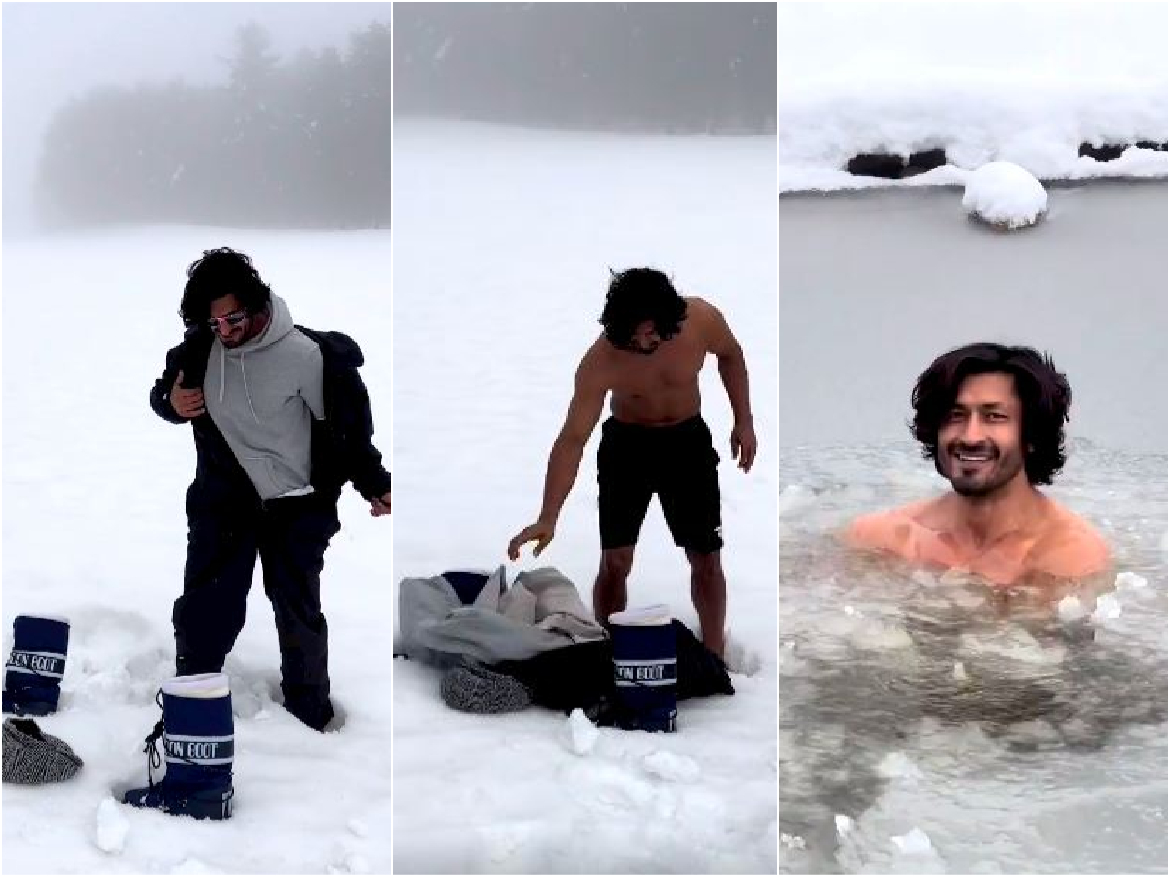 OMG!! बर्फीली झील देखते ही कपड़े उतार Vidyut Jammval करने लगे बाथ, और फिर… VIDEO