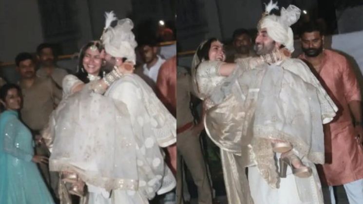 Ranbir Alia wedding dance: Ranbir Alia ने शादी में Shahrukh के गाने पर जमकर किया डांस, देखें VIDEO