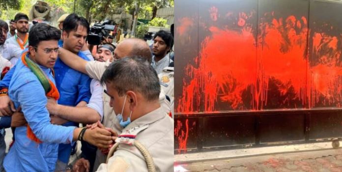 दिल्ली पुलिस ने भाजयुमो के नेता तेजस्वी सूर्या को किया तलब, केजरीवाल के घर पर हुए उपद्रव का मामला