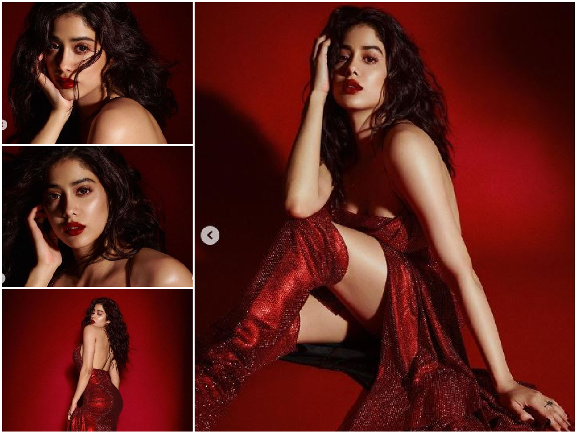 Red Shimmery Backless Gown में Janhvi Kapoor ने बढ़ाया इन्टरनेट का पारा, देखें तस्वीरें