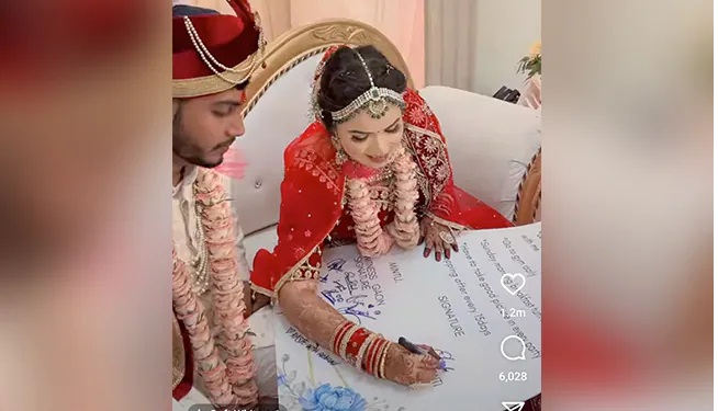 Viral Video : दुल्हन ने वरमाला के बाद साइन करवाया कॉन्ट्रैक्ट, उदास मन से दूल्हा पेपर पर साइन करने को हुआ मजबूर
