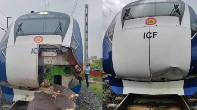 Vande-Bharat Express Train लगातार दूसरे दिन हादसे का हुई शिकार,ट्रेन को फिर पहुंची मामूली क्षति