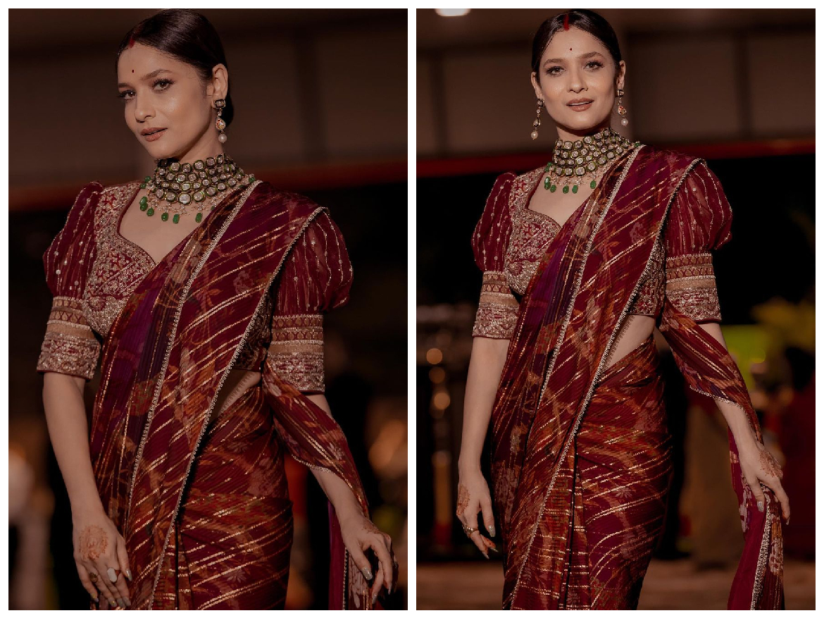 Ankita Lokhande Suhagan Avatar: रेड साड़ी पहन Royal look में नजर आई अंकिता लोखंडे, देखें तस्वीरें