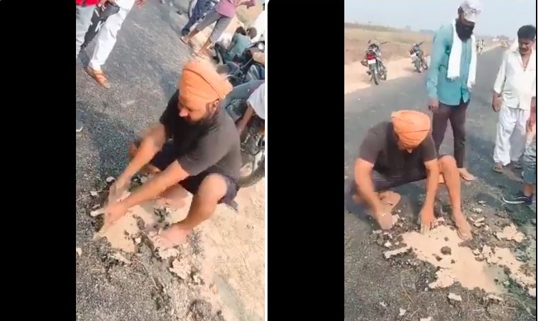 Viral Video : वीडियो ने खोली यूपी में भ्रष्टाचार की पोल, पीलीभीत जिले में 3 करोड़ 80 लाख से बनी सड़क हाथ लगाते उखड़ी