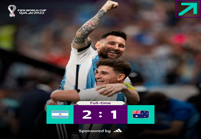 FIFA World Cup 2022 : अर्जेंटीना ने आस्ट्रेलिया को 2-1 से हराकर क्वॉर्टर फाइनल में किया प्रवेश