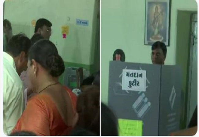 Gujarat Election 2022 : गुजरात चुनाव की 89 सीटों पर 1 बजे तक 34.48 फीसदी मतदान