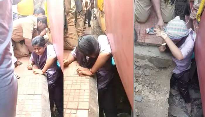 Shocking Video: Train और Platform के बीच फंसी लड़की, RPF के जवान ने ऐसे बचाई जान