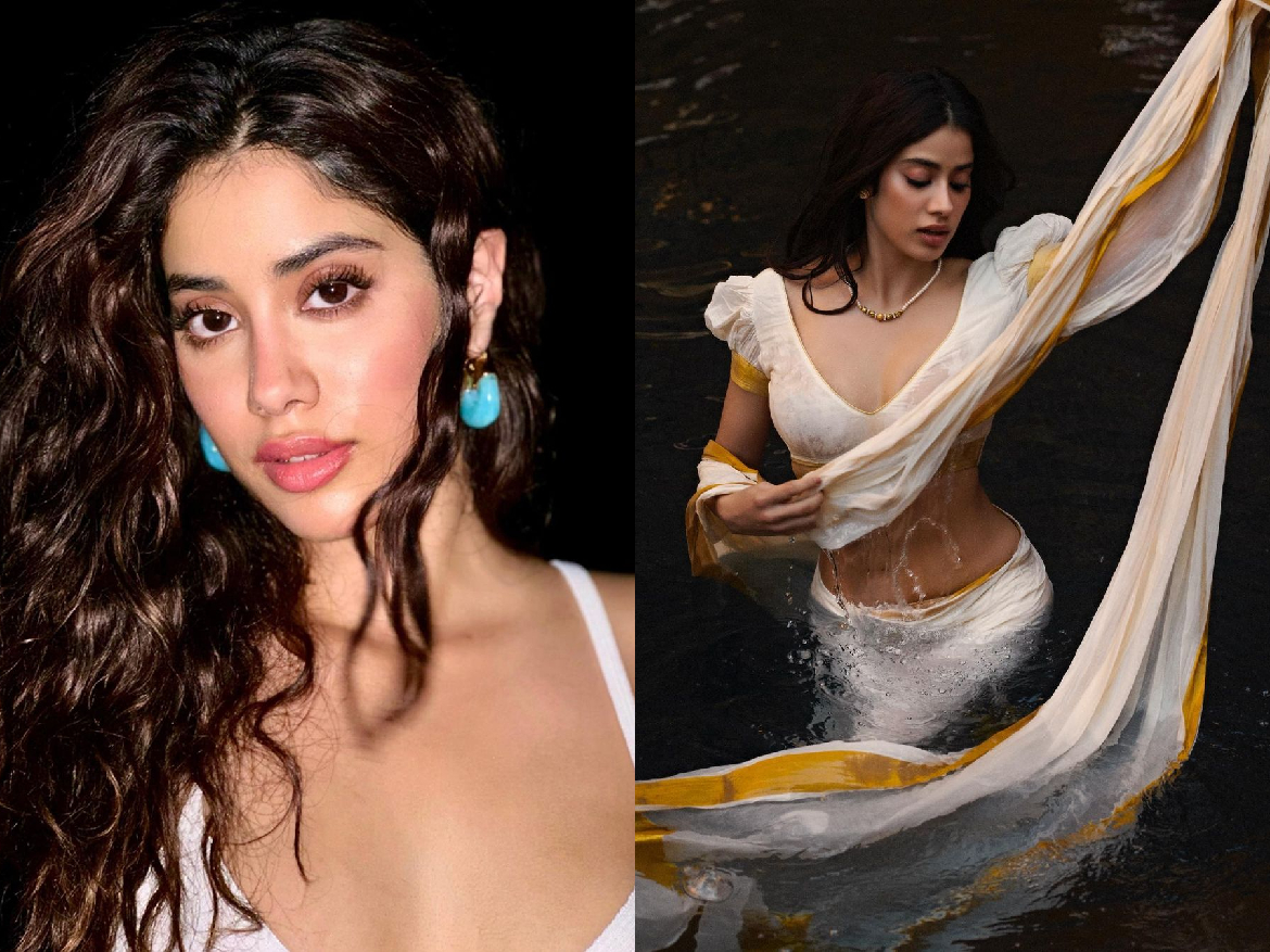 व्हाइट साड़ी पहन पानी में उतरी Janhvi Kapoor, हॉट तस्वीरों ने सोशल मीडिया पर मचाया तहलका