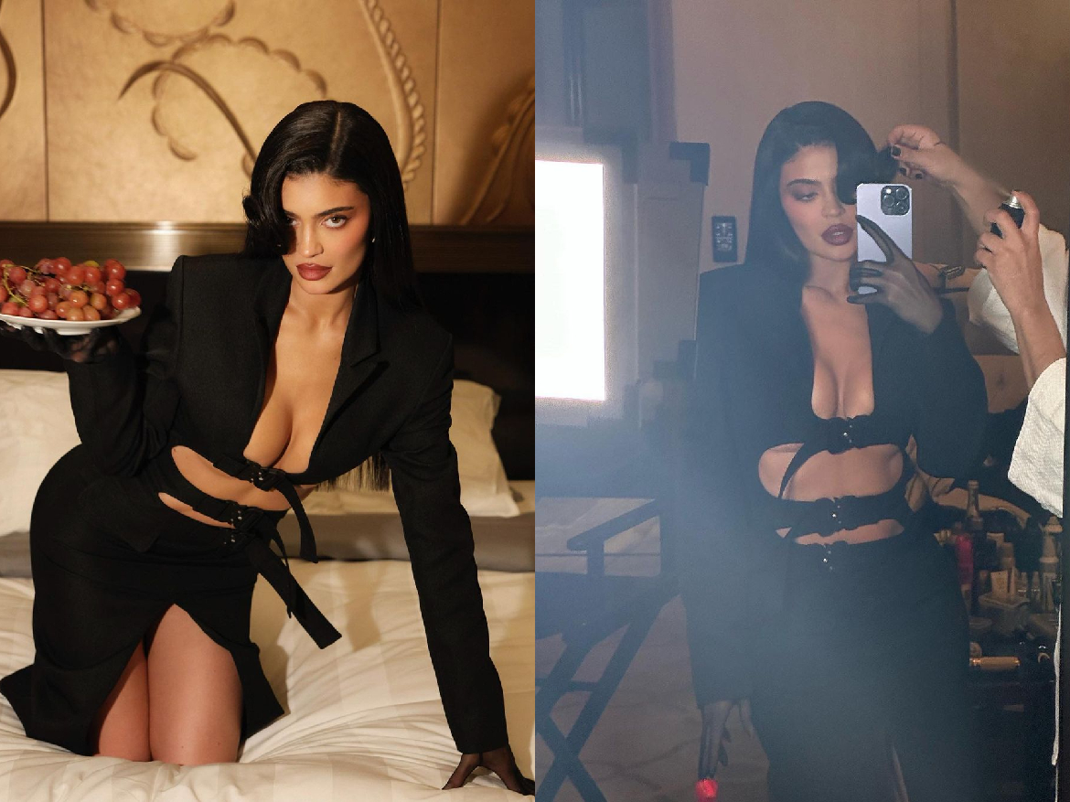 ब्लैक ड्रेस में बोल्ड हुई Kylie Jenner, शेयर की बेहद हॉट तस्वीरें