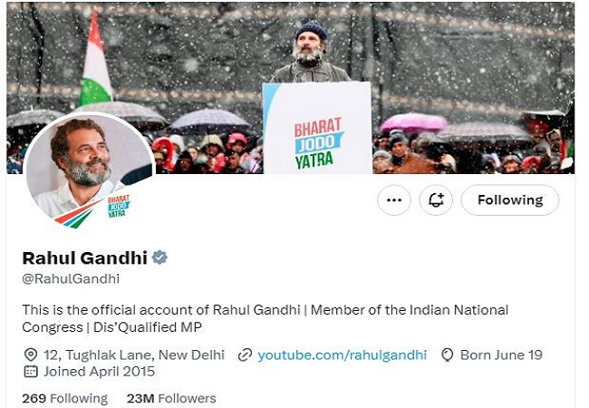 राहुल गांधी ने अपना ट्विटर बायो किया अपडेट, लिखा ‘अयोग्य सांसद’
